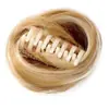 Moño de clip para el cabello, moño pequeño, peluca de moño, anillo para el cabello liso de mujer, recogido negro y café, voluminoso y natural, en stock