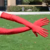 Exportación Transfronteriza Popular Guantes de Malla Fina Extendidos de 55 cm para Mujer Elásticos Protección Solar Moda Etiqueta Sexy Transparentes
