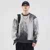 Invierno Nuevo Cálido Suéter Jacquard de Cuello Redondo para Hombre Suelto Talla Grande Estilo Japonés Retro Combinable Suéter de Moda