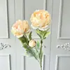 3 Flores de Peonía Artificiales con Acabado de Terciopelo para Arreglos de Boda, Arreglos Florales y Decoración de Sala de Estar