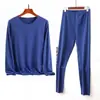 Outono e Inverno de Veludo Roupa íntima térmica chefe gordo traje espessado plus size Long Johns