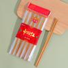 10 pares de palillos de bambú y madera, vajilla para el hogar, palillos de bambú artesanales, palillos de bambú carbonizado, palillos de hierro y madera.