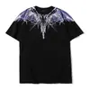 Fornecimento transfronteiriço atacado INS Europa e Estados Unidos marca da moda MB manga curta masculina e feminina cores de amantes asas de pena clássica T-shirt de meia manga