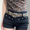 Cinto Animal Print Punk Y2K Feminino Design de Nicho Retrô Acessório Versátil Tendência Menina Americana Picante Tendência