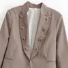 Moda Feminina Transfronteiriça 2026 Novo Estilo Europeu e Americano Blazer Slim Fit com Bolso e Decoração de Botão A770071