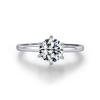 Anel de Casamento Modian 1 Quilate Moissanita Prata Esterlina S925 Luxo Leve Exquisito Brilhante para Mulheres