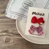 Nuevo festival Año Nuevo rojo niños flor lazo pasador anillo para el pelo combinación pasador para bebé accesorios para el pelo flequillo