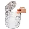 Lixeira de Mesa com Fechamento por Pressão Caixa de Armazenamento à Prova de Poeira para Cozinha com Tampa Lixeira Transparente Caixa para Lixo com Controle Remoto