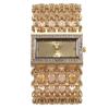 Relógio Quartz Quadrado com Pulseira Grande para Mulheres, Conjunto Completo de Relógio com Diamantes Feminino Heroshan Mostrador Grande