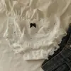 Ropa Interior Estilo Corte Retro Francés Suave Cera con Encaje Polo Lunares Bailarina Deseo Puro Viento Cintura Media Algodón Puro Calzones de Perfil