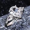 Anillo de compromiso Cao Shi diseño de gota de circón nuevo y exclusivo estilo moda Ins anillo de circón con forma de pera