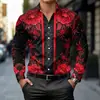 Nueva camisa de manga larga estampada para hombre, moda de lujo ligero, tacto de alta gama, tops de talla grande para AliExpress y Amazon