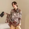 Novo lenço estampado de algodão e linho 2024 cachecol quente de outono e inverno feminino lenço de seda de uso duplo xale externo atacado de fábrica