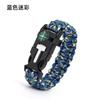Pulseira Tecida de Paracord para Exterior Pulseira de Paracord Cinco em Um Bússola Multifuncional Iniciador de Fogo Pulseira de Sobrevivência de Paracord