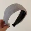Diadema de Lana Tejida de Color Sólido para Otoño e Invierno para Mujer, Pinza para el Cabello Antideslizante de Gama Alta con Dientes, Diadema Alta para Cráneo