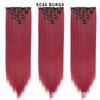 Conjunto de Sete Peças de Peruca Transfronteiriça Extensões de Cabelo Clip-In 16 Clipes Fibra Sintética Extensões de Cabelo Liso Clip in Hair