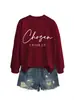 Amazon eBay sitio independiente casual cómoda simple mujer Elegida 1 Pedro estampado de letras sudadera otoño e invierno