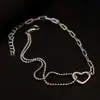 Pulseira Amor Frio Estilo Vazado Assimétrico Feminina Estilo Coreano Simples Moda Criativa Corrente Costurada em Camadas Duplas