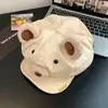 Boina de Orelha de Coelho para Mulheres, Versátil para Passeios de Verão, Estilo Desenho Animado Japonês Fofo, Chapéu Octogonal Emagrecedor