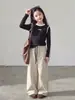 Camiseta Térmica Blanca para Niñas Ropa Interior de Otoño 2026 Nuevo Estilo Camiseta de Manga Larga Infantil Ropa Elegante de Otoño para Niñas Grandes