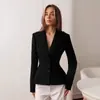 Blazer Elegante Acinturado Plissado para Mulheres 2026 Inverno Europeu e Americano Transfronteiriço Profissional Slim Fit Jaqueta de Terno Roupas Femininas