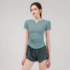 Traje de Fitness para Mujer Verano Secado Rápido Manga Corta Sexy Corredora Matutina Entrenamiento Ropa Deportiva Profesional de Alta Gama Moda Traje de Yoga