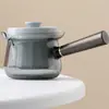 Tetera de Cerámica con Asa Lateral, Estufa de Carbón para Té Negro, Juego de Té Kung Fu, Olla de Cerámica con Carbón