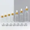 Botellas de vidrio transparente para aceites esenciales al por mayor transfronterizas con gotero de goma 5-120ml dispensador de aceite esencial gotero botellas de vidrio vacías