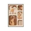 [Personalizado] Pintura Decorativa para Sala de Estar de Gato Estilo Mid-Century, Pintura de Piso de Animales de Dibujos Animados Retro, Pintura para Colgar en la Pared de Fondo del Sofá