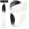 Pelucas Trenzadas de Colores Estilo Europeo y Americano, Coletas de Color Degradado, Trenzas de Espiga de Celebridades de Internet, Trenzas de Boxeadora de Tres Hebras para Discoteca
