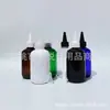 Botella corta y ancha de 200 ml con tapa de punta, botella transparente con tapa de punta, botella blanca de 200 ml con tapa de punta para pegamento, botella marrón para aceites esenciales