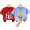 Camiseta Infantil de Manga Curta 2026 Novidades de Verão Meninos Estilosa Camiseta de Bebê Verão Estilosa Casual Versátil Top 100% Algodão