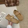 Cómodos zapatos nuevos de primavera/otoño 2026 de un solo color, zapatos de mujer sin cordones de punta fina, estilo Mary Jane de 4 cm, zapatos de estilo francés con plataforma interior para aumentar la altura, estilo Birkenstock
