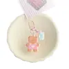Llavero de oso con relieve por ambos lados, oso de dibujos animados lindo, colgante de mochila de dibujos animados, accesorio de bolso de estilo japonés de alta gama