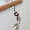 Novo colar de cerâmica estilo étnico vintage para mulheres, corrente longa para suéter, pequenos acessórios transfronteiriços, atacado do fabricante