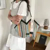 Estilo Nuevo Verano 2026, Bolso de Hombro Tejido Simple Versátil de Gran Capacidad, Moda Arcoíris Elegante y de Moda