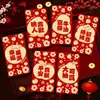 2027 Año del Cordero Sobre Rojo Hojuelas Doradas Escarchado Creativo Dibujos Animados 3D Zodiaco Cien Yuan Mil Yuanes Sobre de Dinero de la Suerte Bolsa de Sobre Rojo de Año Nuevo