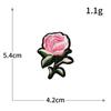Patch de Tecido Bordado Flor Rosa Dia dos Namorados Bordado Computador Adesivo Patch DIY Patch Decorativo para Roupa