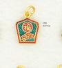 Colgante de bendición auspiciosa con candado de larga duración con esmalte dorado antiguo, accesorios para collar y pulsera, accesorios de calabaza de oro arena, joyería