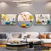 Colgante de Pared de Fondo para Sofá Pintor y Significado de Riqueza Tríptico Moderno de Lujo Ligero Pintura Decorativa Atmosférica de Gama Alta para Sala de Estar