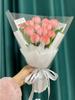 Ramo hecho a mano bolsa de material DIY raíz de lana barra retorcida de terciopelo soporte flor rosa tulipán regalo del Día de la Madre para enamorados