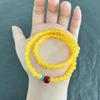 Pulsera de Cera de Abeja para Mujer Ámbar Amarillo Aceite de Pollo Natural Turquesa Rojo del Sur Pulsera de Múltiples Tesoros Doble Círculo Tres Círculos Shanyue
