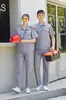 Conjunto de ropa de trabajo de manga corta para verano para reparaciones mecánicas, ropa de protección laboral ligera de manga larga para talleres de fábrica, uniformes de trabajo de poliéster-algodón