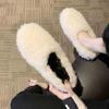 Sapatos Mao Mao Roupa de Inverno Feminina Forrados com Lã Sapatos de Plataforma Sapatos Quentes de Algodão Grosso Sapatos de Ervilha Versátil da Moda para Grávidas