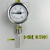 Termômetro bimetálico de aço inoxidável WSS-311/313BF, medidor de temperatura de água para tubulações de caldeira, tipo radial, Hangzhou Huatong