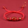 2026 Ano do Cavalo Ágata Vermelha Contas Cilíndricas Doze Signos do Zodíaco Pulseira de Fio Vermelho Feita à Mão Pulseira do Ano de Nascimento Amuleto da Paz
