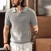 Nova Camisa Polo Masculina Estilo Americano Old Money Gola Seagull Outono 2026 Marca Tendência Casual Jacquard Decote V Vazado Camiseta para Homens