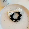 Elástico de Cabelo com Laço de Pérola e Bolinhas Estilo Coreano para Mulheres, Novo Estilo Simples e de Alto Padrão, Faixa de Cabelo Elegante, Corda de Cabelo, Acessório de Cabelo