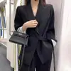 Conjunto de Duas Peças Blazer com Cinto e Calças de Perna Larga para Mulheres, Novo Terno Casual Solto de Primavera e Outono, Estilo Comum Moderno