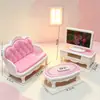 Escena de Dormitorio Retro, Perchero, Armario, Tocador, Ropa de Cama, Adornos, Casa de Juegos Miniatura, Escena en Miniatura, Juguetes de Casa de Muñecas